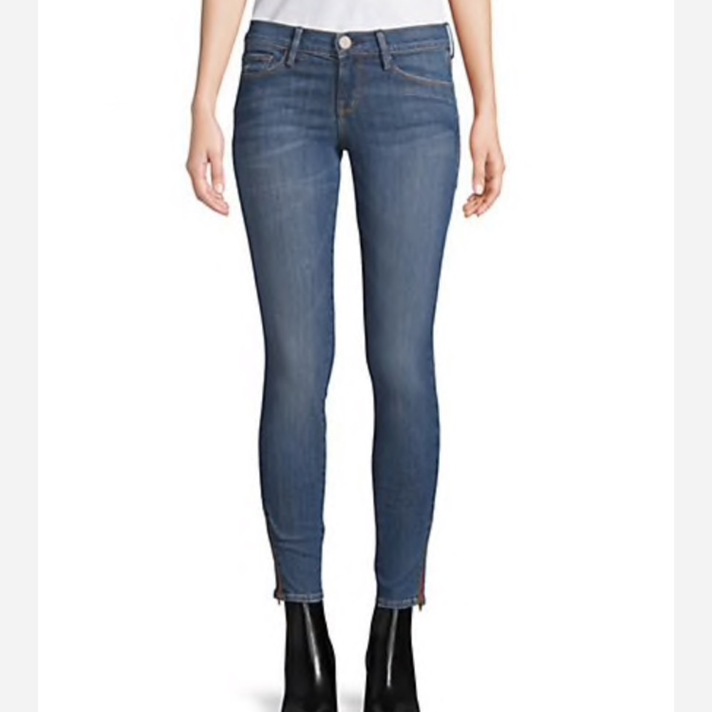 Etienne Marcel signature red zip skinny jeans